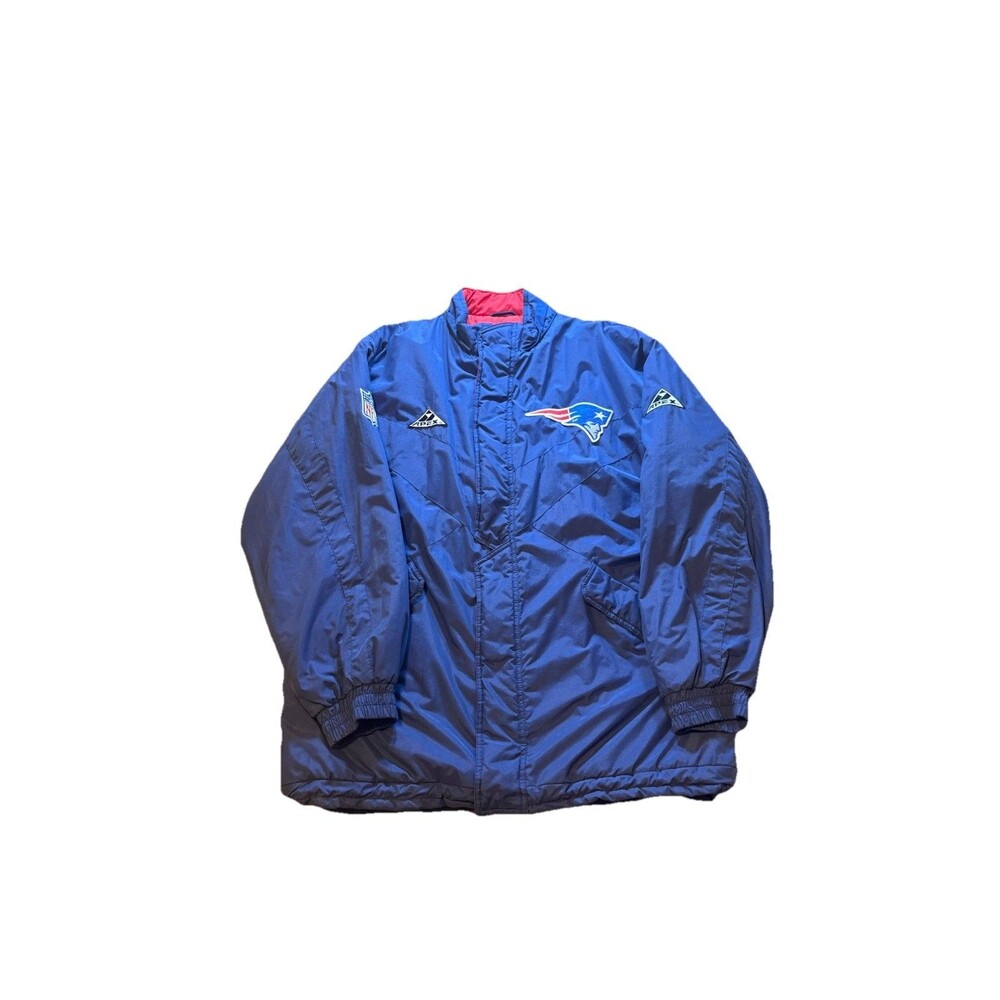 VINTAGE New England Patriots Jacket Men L Blue Apex One Pro Line Puffy 90s